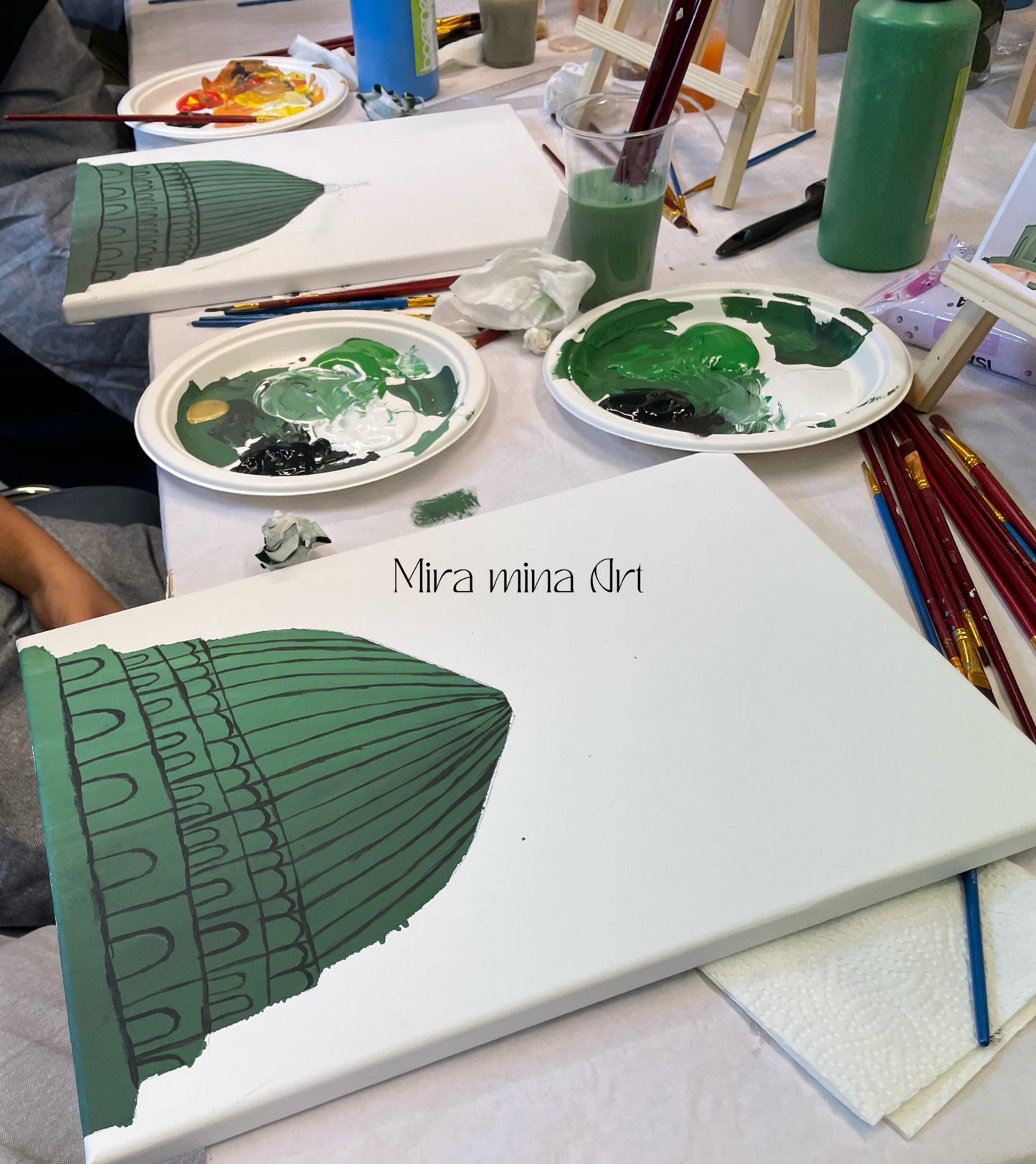 Workshop "Acrylfarbe auf Leinwand" male eine der drei heiligen Städte des Islams