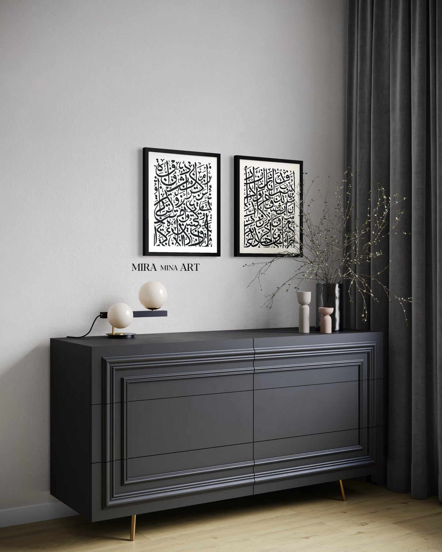 "Arabic Letters - black/white" No. 2 (40x50cm)