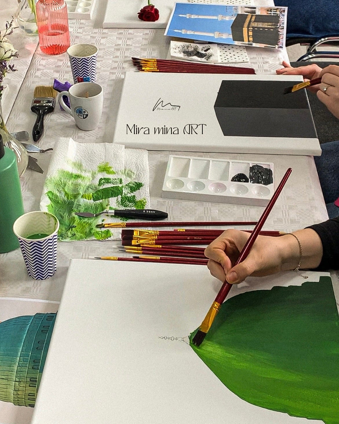Workshop "Acrylfarbe auf Leinwand" male eine der drei heiligen Städte des Islams