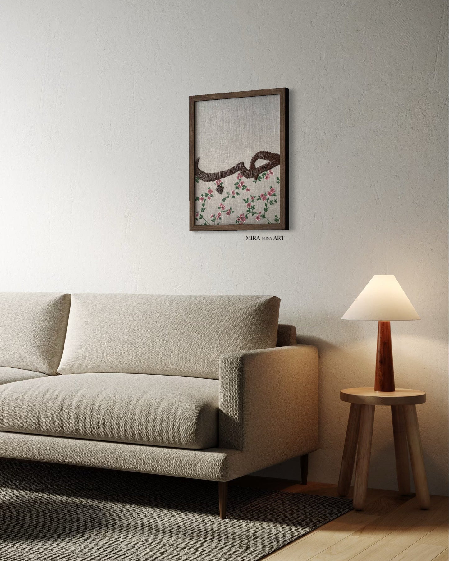 „Hub- embroidered brown““ 30x40cm