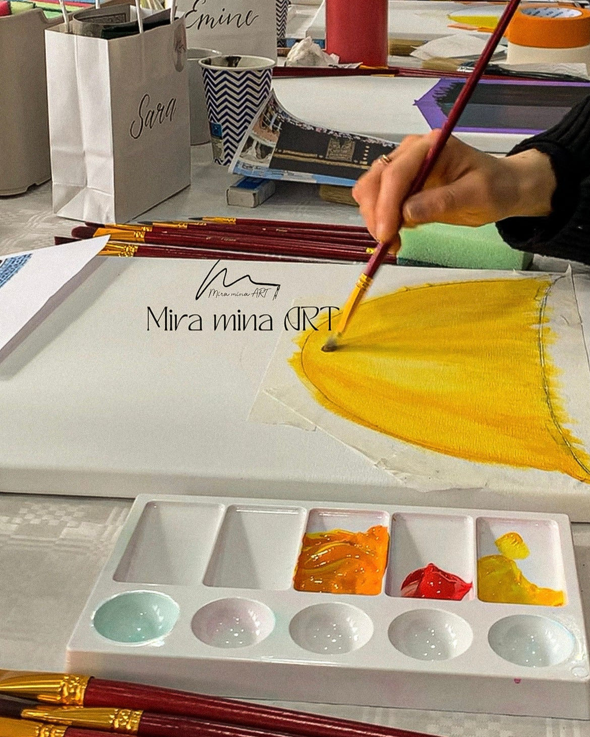 Workshop "Acrylfarbe auf Leinwand" male die drei heiligen Städte des Islams