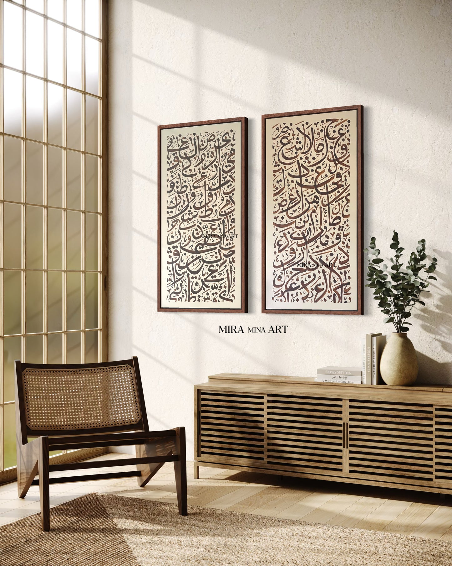 „Arabic Letters - brown / beige No. 2“ 100x50cm