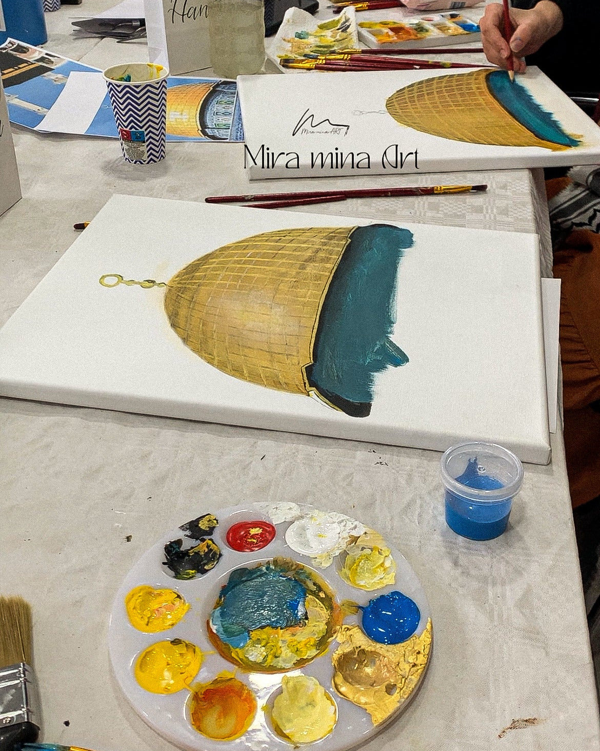 Workshop "Acrylfarbe auf Leinwand" male die drei heiligen Städte des Islams