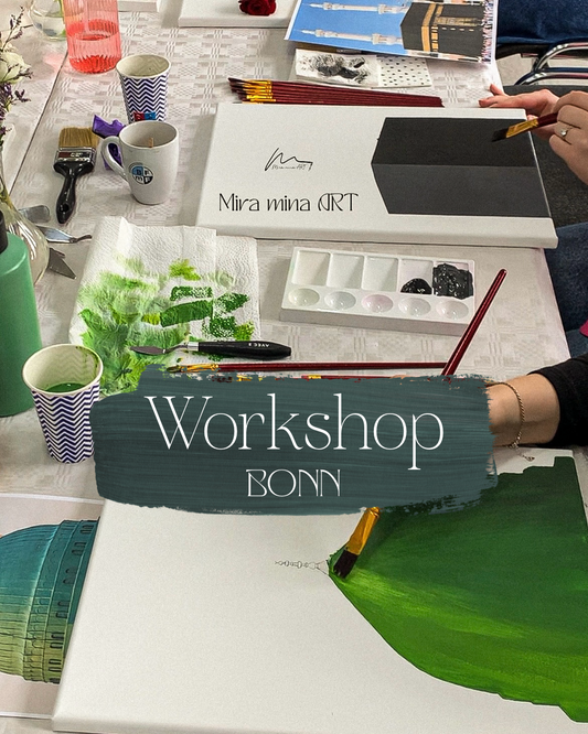 Workshop "Acrylfarbe auf Leinwand" male die drei heiligen Städte des Islams